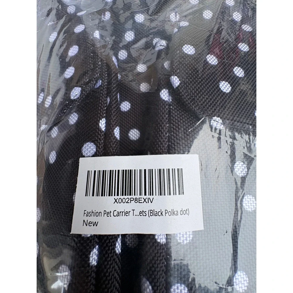 Bang Carsen Fashion Pet Carrier Bag Black White Polka Dot Travel Tote NWT